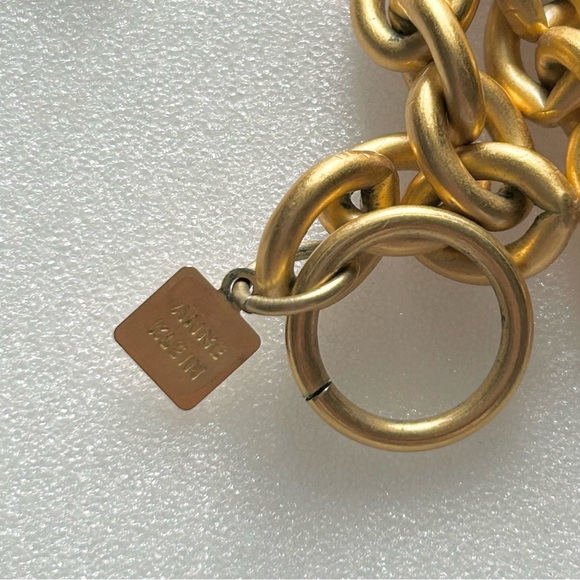 Anne Klein Byzantine Black Enamel Cross Matte Gold Tone Chain Necklace 28” - Picture 7 of 9